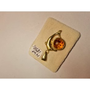 Gulddelfin med gyldent rav