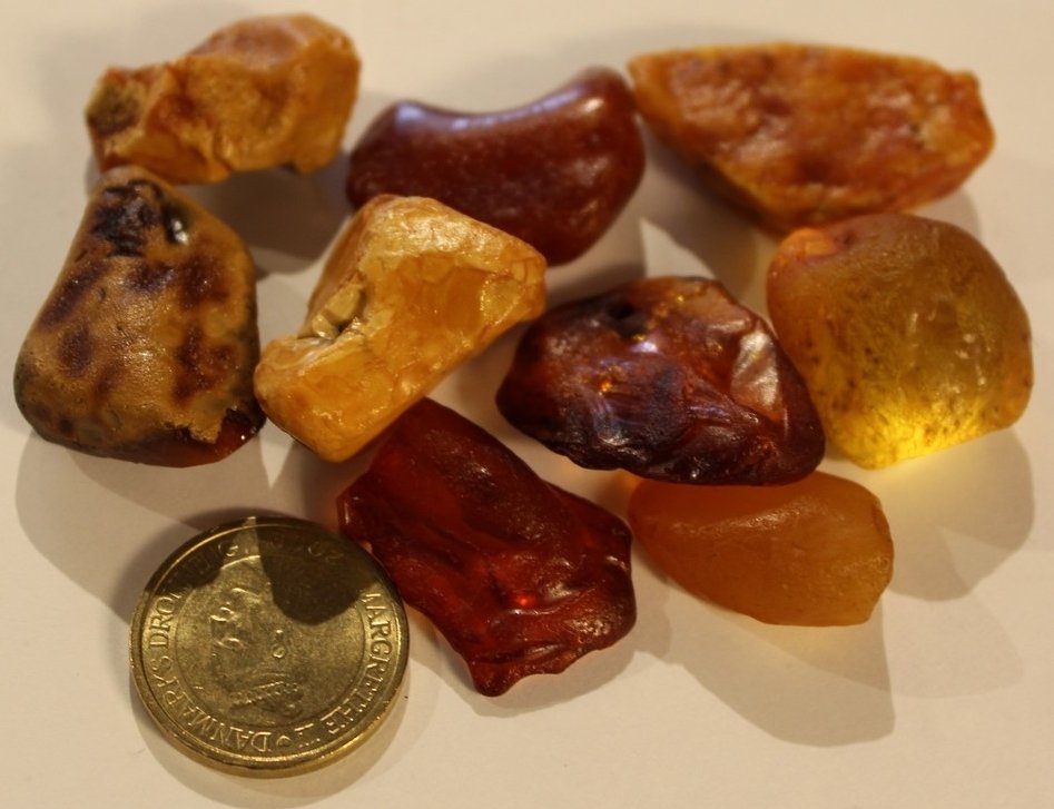 Rå rav, 2 til 5 gram - Rå, uslebet rav - Ravsliberen/Frants