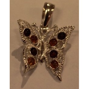 Sommerfugl med 8 stykker rav